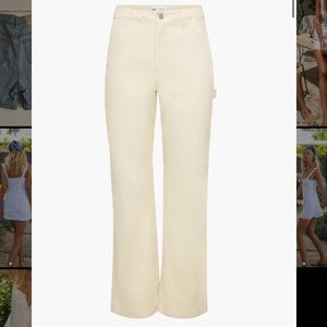 TNA Greenwich Pant- High Waisted Carpenter Pants- Cream- Size 2- NWOT